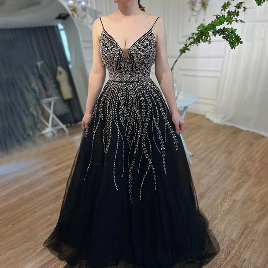 Vestido árabe largo de corte A con tirantes finos para graduación, fiesta escolar, graduación, LA71887 