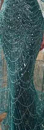Nude Mermaid Arabia Beaded Evening Dress Gown with Detachable Skirt for Formal Occasion 2025 LA72243A