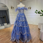 Vestidos de noche de lujo con cuentas y brillantes, corte A, estilo árabe de Dubái, para mujer, para boda, fiesta, 2025, LA72307 