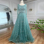Vestidos de noche de lujo de diseñador árabe de Dubái, color nude, corte A, con cuentas, para mujer, para boda, fiesta, 2025, LA72088 