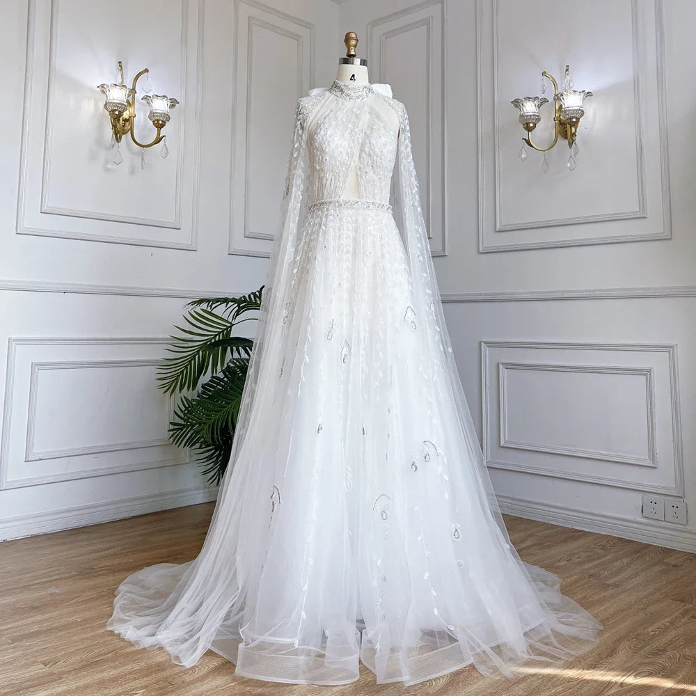 Luxus Abendkleid mit Cape-Ärmeln lang LA71803