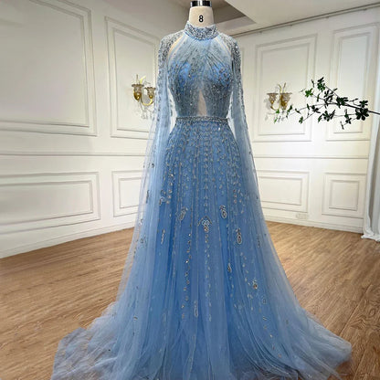Luxus Abendkleid mit Cape-Ärmeln lang LA71803