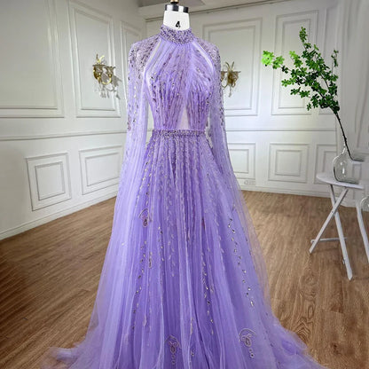 Luxus Abendkleid mit Cape-Ärmeln lang LA71803