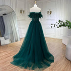 Vestido de noche de sirena azul con cuentas y sobrefalda de lujo de Dubái LA71634