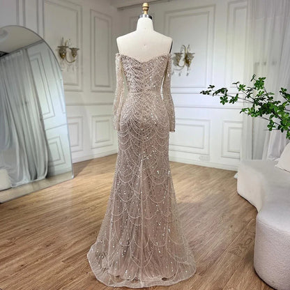 Elegantes schulterfreies Meerjungfrau-Luxus-Abendkleid aus Dubai für Partys LA72243