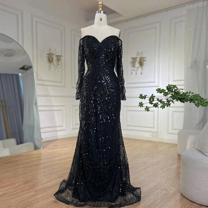 Elegantes schulterfreies Meerjungfrau-Luxus-Abendkleid aus Dubai für Partys LA72243