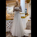 Vestidos de noche de lujo de Dubái, blancos, corte A, con perlas y manga larga, para mujer, para boda, fiesta, 2025, LA72167 
