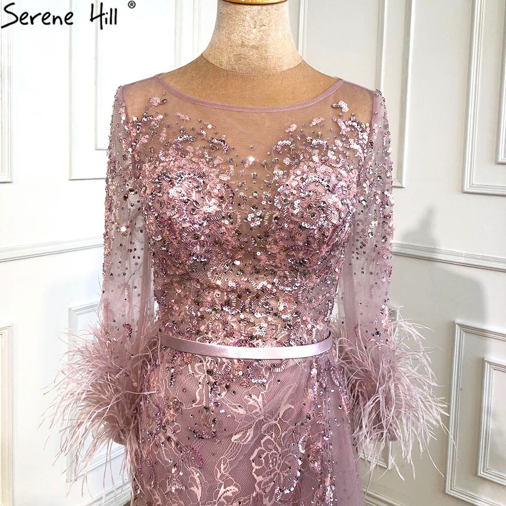 Abendkleid Langes Weinrotes Meerjungfrauenkleid Perlenfedern Mit Umhang Partykleid Damen Party LA70827 