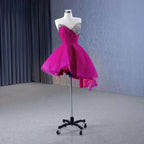 Vestido de novia de lujo fucsia con falda desmontable, encaje y perlas, 2025, alta gama, hecho a medida, HM231068 