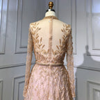 Gold Luxury A-Line Evening O-Neck Dresses Gowns 2025 Beading Spaghetti Strap Sexy For Women Party LA71378L