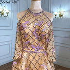 Vestido midi dorado de lujo hasta los tobillos, para fiesta de noche, boda 2025, vestidos de noche para mujer, LA71051 