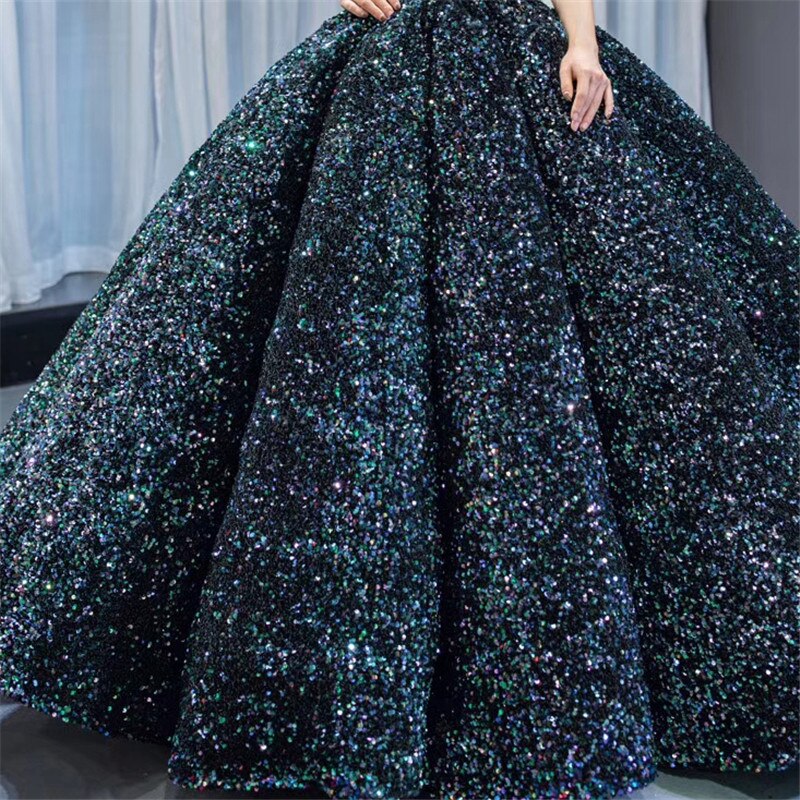 Gold Luxus Meerjungfrau Brautkleider Off Schulter Sparkle Elegante Sexy Brautkleider HA2353 