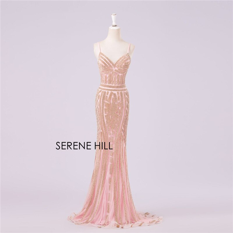 Im Angebot Keine Rückgabe Keine Rückerstattung Verkauf Gold Sexy Spaghettiträger Perlenbesetzte Abendkleider Für Frauen Elegante Partyanlässe Formale Lange Übergröße 2025 LA6002 