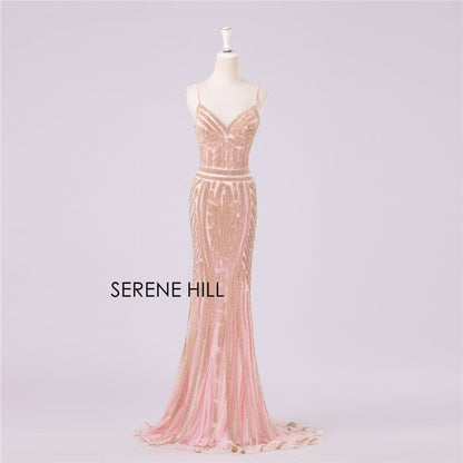 En oferta, sin devolución ni reembolso. Oferta: Vestidos de noche dorados sexis con tirantes finos y cuentas para mujer, elegantes, para fiestas, ocasiones formales, largos, tallas grandes 2025 LA6002 