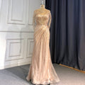 Goud Luxe Mermaid Avond Jurken 2025 Kralen V-ausschnitt Sparkle Elegante Für Frauen Party LA70910A 