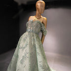 Green A-Line Beaded Evening Dresses Gowns 2025 Luxury Sexy Elegant For Women Party LA71536