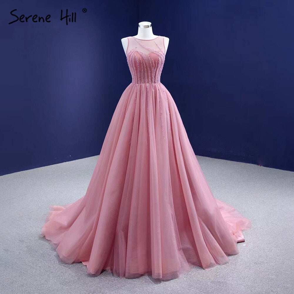 Vestidos de noche verdes de alta gama, corte A, sin mangas, con cuentas, sexys, para mujer, fiesta, HM67237 
