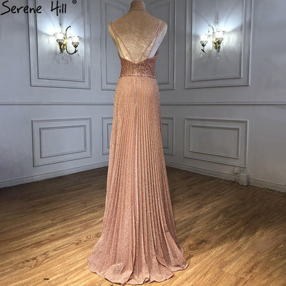 Vestidos de fiesta verdes sexys de corte A con cuentas y tirantes finos 2025 para graduación, LA71245 