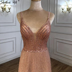 Green A-Line Sexy Prom Dresses 2025 Beaded Spaghetti Strap Graduation School Party Gowns LA71245