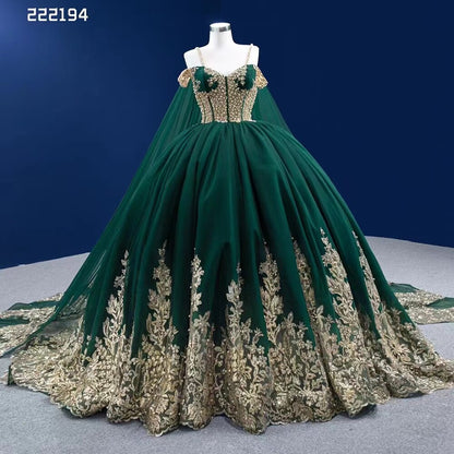 Vestido de novia sexy con tirantes finos, perlas y cuentas, con encaje, estilo capa verde, 2025, alta gama, hecho a medida, HM222194 