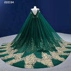 Vestido de novia sexy con tirantes finos, perlas y cuentas, con encaje, estilo capa verde, 2025, alta gama, hecho a medida, HM222194 