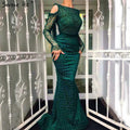 Grün Elegante Meerjungfrau Abendkleider Kleider 2025 Backless Perlen Perlen Luxus Für Frauen Party LA6340 