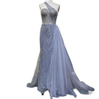Green Mermaid Elegant With Overskirt Sexy One-Shoulder Evening Dresses Gowns Luxury Beaded 2025 Women Party LA71755
