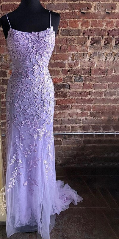 Vestido de fiesta de sirena con tirantes finos verdes, elegante, con encaje de cristal, para graduación y escuela, LA71162 