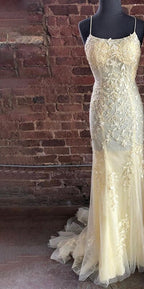 Vestido de fiesta de sirena con tirantes finos verdes, elegante, con encaje de cristal, para graduación y escuela, LA71162 