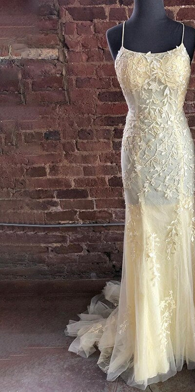 Vestido de fiesta de sirena con tirantes finos verdes, elegante, con encaje de cristal, para graduación y escuela, LA71162 