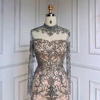 Grey Nude Elegant Mermaid Sexy Lace Beaded Luxury Evening Dresses Gowns For Women Arabic Party 2025 LA71837