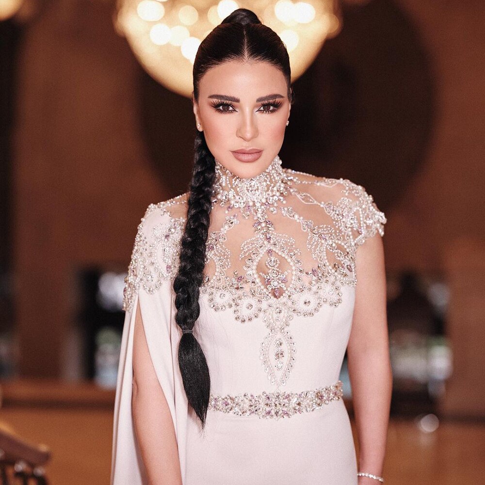Elfenbein High Neck Cape Sleeve Meerjungfrau Abendkleider Perlen Elegante Kleider 2025 Für Frauen Hochzeit Party LA72045 