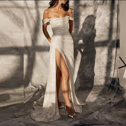 Ivroy Mermaid Sexy Evening Dresses Gowns Sequined Elegant Luxury High Split 2025 For Woman Party LA71698