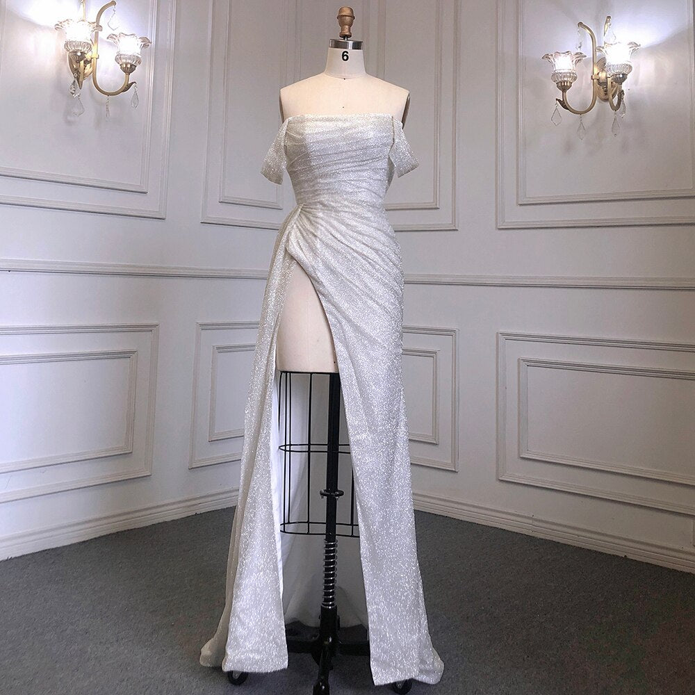 Ivroy Meerjungfrau Sexy Abendkleider Kleider Pailletten Elegante Luxus High Split 2025 Für Frau Party LA71698