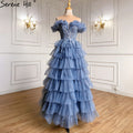 Lilac A-Line Evening Dresses Gowns 2025 Beaded Tiered Sexy For Women Wedding Party LA71414