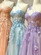 Lilac One Shoulder Split Long 2025 Flower Graduation School Party Kleid Promi-Abschlussballkleider LA71881 