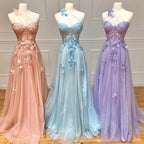 Lilac One Shoulder Split Long 2025 Flower Graduation School Party Kleid Promi-Abschlussballkleider LA71881 