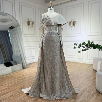 Luxury Arabic Nude Pearls Beaded Evening Dresses Dubai Elegant One Sho Sunnderly Luxury Arabic Nude Pearls Beaded Evening Dresses Dubai Elegant One Sho Sunnderly