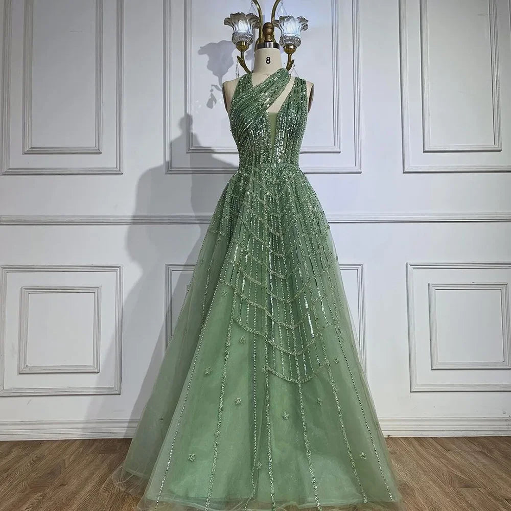 Luxuriöses, mit Perlen verziertes, lila Abendkleid für Damen, Hochzeit, Party, LA71778 