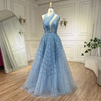 Vestidos de noche de lujo con cuentas en color lila para mujer, para fiesta de boda LA71778