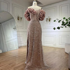 Luxus Dubai Off Schulter Meerjungfrau Sage Green Abendkleider Für Frauen Arabisch Hochzeit Party Kleid 2025 LA72281 