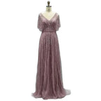 Luxury Dubai Red A-Line Elegant Evening Dresses Half Sleeves BeadedFor Woman Wedding Party 2025 LA70458