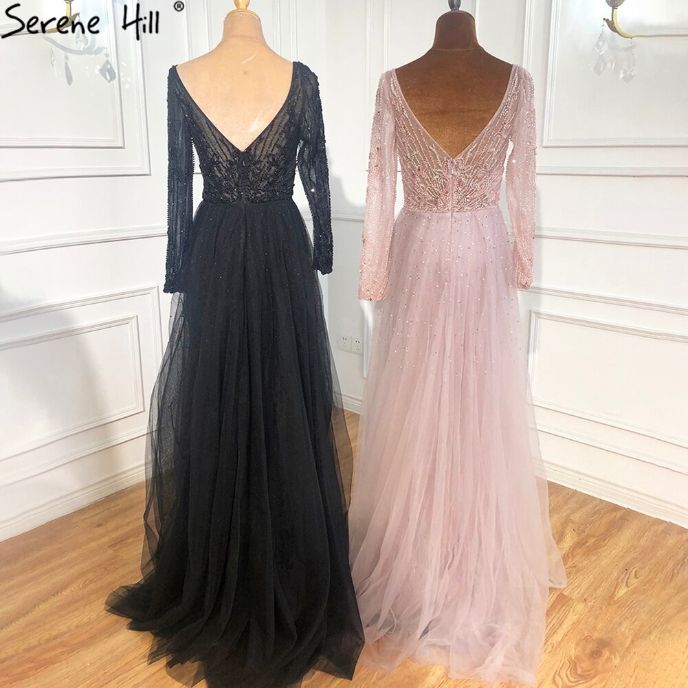 Luxus Muslimischen Rosa Mit Zug Meerjungfrau Elegante Abendkleider Kleider Für Frau Party LA70433 