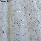 Vestidos de novia de lujo con cuentas blancas, 2025, brillantes, sin mangas, vestido de novia HM67254, hecho a medida 