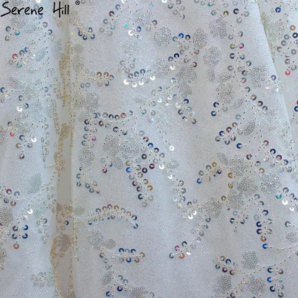 Vestidos de novia de lujo con cuentas blancas, 2025, brillantes, sin mangas, vestido de novia HM67254, hecho a medida 