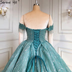 Mint Luxus Perlen Quaste Brautkleider 2025 High-end Lace Up Brautkleid HM67411 Nach Maß 