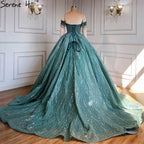 Mint Luxus Perlen Quaste Brautkleider 2025 High-end Lace Up Brautkleid HM67411 Nach Maß 
