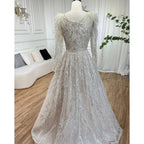 Vestidos de noche largos musulmanes beige con plumas y cuentas, de lujo, estilo Dubái, para mujer, para fiesta de boda, LA72172 