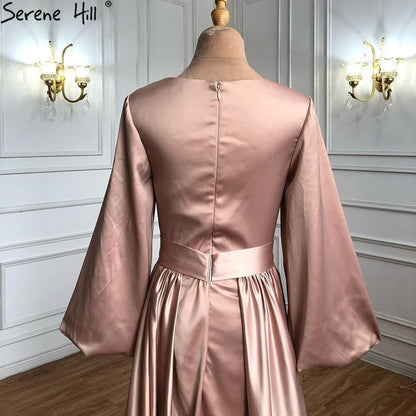 Muslim Caftan  Kaftan Moka A-Line Evening Dress 2025 Lantern Sleeves Beading Sexy For Women Party LA71054