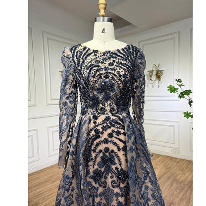 Muslim Luxury Green Mermaid Evening Dress with Overskirt  Arabic  For Women Wedding Party 2025 LA71610A